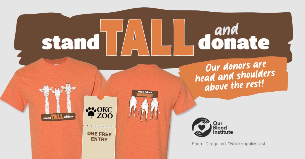 Donors in Fort Smith and Russellville, Arkansas, will receive a free Oklahoma City Zoo ticket and more!